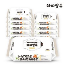 하비앙쥬 물티슈 네이쳐 55g엠보싱 리필형 100매 10팩, 하비앙쥬 물티슈 네이쳐 55g엠보, 10개