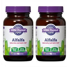 Oregon's Wild Harvest 알파라파 90정 2팩 Non-GMO Alfalfa Capsules Organic Herbal Supplements 90 Count, 1개, 1