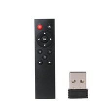 USB 수신기가있는 안드로이드 TV 박스 용 범용 무선 2.4GHz 리모컨, 검은색