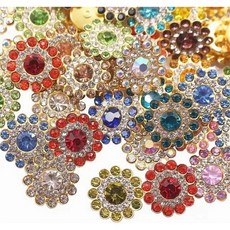 100PCS 14MM 바느질 라인스톤 보석 플라워 골드 클로 유리 크리스탈 재봉 옷 드레스 신발 벨트 장식 공예 액세서리바이올렛 퍼플, 00 Mixed color