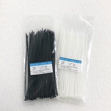 얇은 케이블타이 100pcs 블랙/화이트 thin cable tie, 블랙, 1.9x150mm
