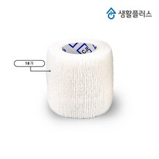 생활플러스 자가점착 탄력 밴드 5cm, 화이트, 18개 - 자가접착붕대