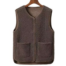 여성용 루즈핏 포켓 지퍼 뽀글이 조끼 Women's vest