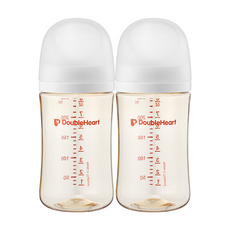 더블하트 PPSU 젖병 트윈팩(2입) 베이직 모먼트 디어프렌즈, 제뉴인화이트, 240ml, 1개