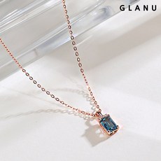 14k18k벨라스퀘어천연런던블루토파즈목걸이