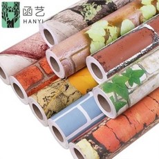 벽지 초간단 셀프 도배 입체 3D 인테리어 데코 스티커 빈티지 벽돌무늬 벽돌 PVC 모방 학생 침실 바텐더 철거 주택 장식 리뉴얼, 01 벽지만, 01 청동벽돌무늬