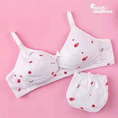 한스속옷 [한스속옷] 주니어브라 2단계 키티 브라팬티세트