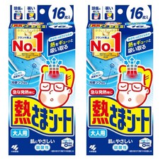 고바야시 네츠사마시트 열냉각시트 해열 어른용 (블루) 16매입 초등학생 고학년~, 2개, 16개입