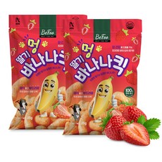 베푸 멍 바나나킥 강아지간식, 2개, 35g, 딸기&바나나맛