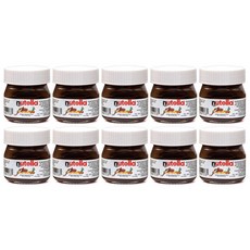 누텔라 헤이즐넛 스프레드 미니글라스 25g 10팩 Nutella Hazelnut Spread Mini Glass 0.88oz, 10개