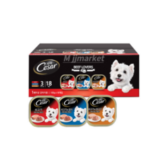  시저 1세 이상 베스트 강아지 주식캔 100g 3종 x 6p, 소, 1개 