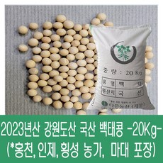 [다온농산] 2023년산 강원도산 백태 메주콩 흰콩 -20Kg- 홍천군 인제군 농가