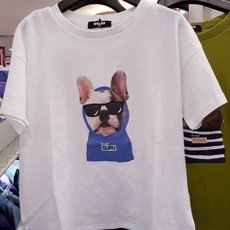 스탭키즈 귀염~백로고!썬글쓴 니나 고양이 레이어드티 티셔츠