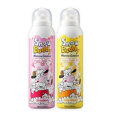 스노우버디 유아 거품 목욕 바디 휘핑 클렌저 200ml 2개 세트 딸기향 파우더향 수박향, 딸기향 + 베이비파우더향