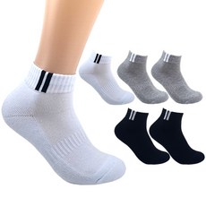 더베이직 남성용 두꺼운 이중쿠션 챔프 스포츠 단목 양말 6켤레, 화이트+그레이+블랙, 6개 화이트+그레이+블랙, 6개