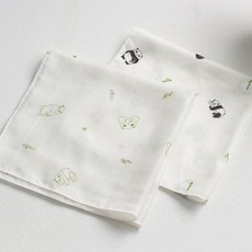 [아씨원단] 100%리얼밤부손수건 팬더 2종 Z17, 블랙