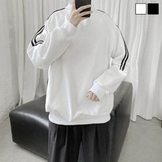 남자 데일리 일반핏 반목 숄더라인 긴팔 티셔츠