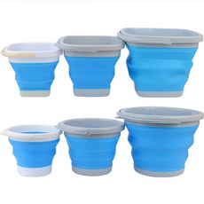 캠핑 세차 청소 접이식 물통 플라스틱 폴딩 자바라 손잡이 바스켓 설거지통, 5L - 사각