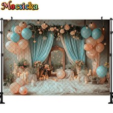 웨딩 사진 배경 풍선 커튼 장식 신부 초상화 스튜디오 소품 배너, 1개, 52) Cotton-300x200cm - 4