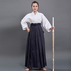 외국친구 검도복 여성용 하의 학교 도장대여복 상의 하카마 사계절용 무사시 의상대여