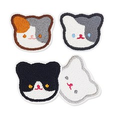 미호 고양이 펠트지 자수 와펜 패치, 2번.블랙냥, 1개