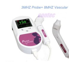 CONTEC 핸드헬드 포켓 태아 도플러 LCD 3Mhzvanel→8Mhz CE FDA 태아, 3mhz 핑크, 중국
