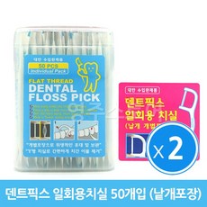 덴트픽스 개별포장 일회용 Y형 치실 50PCS x2개
