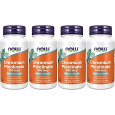나우푸드 크롬 피콜리네이트 200mcg 베지캡슐, 100정, 4개