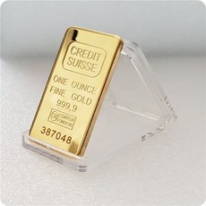 복제 24ct 골드 도금 신용 계층 덩어리 막대 스위스 신용 덩어리 바 현대 미술 기념 동전 수집|비통화코인|, 1개, 단일