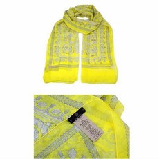 [해외]여자명품스카프브랜드 Versace Barocco Italy Silk Scarf Wrap in Authentic Case 18S/S Lemon Yellow