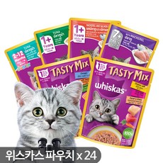 위스카스 고양이주식 파우치, 24개, 구운고등어80g