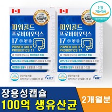 파워골드 프로바이오틱스 17 장용성 캡슐 100억 보장 유산균 2개월분, 2개, 30정