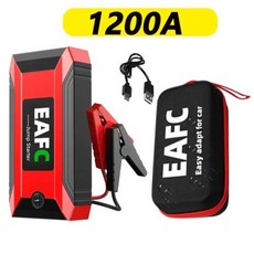 점프스타터 부스터 자동차 디젤 12V 충전기 휴대용 1200A 보조배터리 가솔린 부스터 2000A 2024 장치 600A 시동, 1200A with Box, 1개