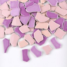 다각형 공예 DIY 인치 62 5OZ 모자이크 재료 불규칙 65 타일 5CM 10 길이 300G 세라믹 도자기, 300g 10.5oz, Purple Pink Mix, 1개