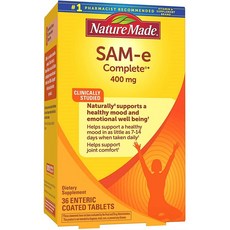 Nature Made SAM-e Complete 400 mg 아데노실-L-메티오닌 36정, 1세트