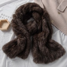 Feipa 세이블 머플러 스카프 남녀공용 모피 롱 양면 목도리 겨울
