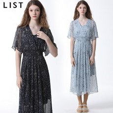 리스트 리스트(LIST) 브이넥 패턴 롱 원피스 (택가격: 278000원)