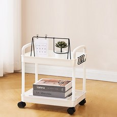 제나리빙 이동식 선반 트롤리 2단선반 리빙 카트