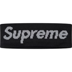 슈프림 뉴 엘라 Supreme x NEW ERA REFLECTIVE LOGO HEADBAND로고 헤어 밴드 헤드 밴드(BLACK)