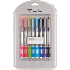 TUL 개폐식 젤 펜 불릿 포인트 0.5 mm 회색 배럴 여러 가지 밝은 잉크 색상 8 팩