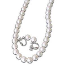 진주목걸이귀걸이세트8mm