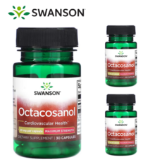 Swanson 옥타코사놀 Octacosanol 20mg 30정 3개, 30캡슐 - 아시아티코사이드