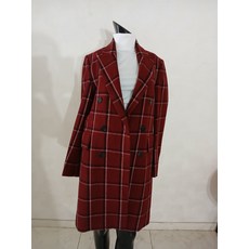 [중*고] 럭키슈에뜨 체크 패턴 코트 55 (NB11035)