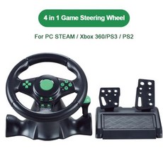 레이싱 휠 거치대 스티어링 스팀 컨트롤러 스위치 진동 페달 가속, 4 in 1, 1개, 2) 4 in 1