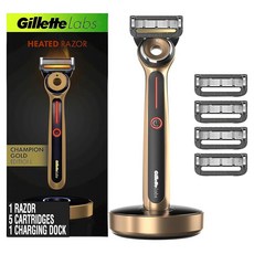 Gillette Labs 가열 면도기 골드 에디션 - 핸들 블레이드 리필 충전 도크 238023