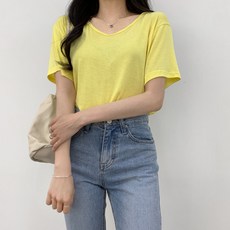 포디룩 (당일발송/11color) 데일리 레이온 V넥 루즈핏 랍빠 반팔티