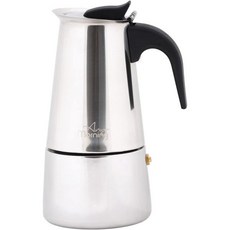 Any Morning 커피 포트 필터 주전자 메이커 애니 모닝 에스프레소 스토브탑 쿠바 이탈리안 모카 인덕션 스테인리스 스틸 PBA 프리 그레카 10온스 6개의 익스프레스 컵6