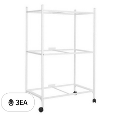 구딘 3단 정리대 새장 선반 W600, 화이트, 3개