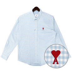 [아미] 23SS 남성 하트로고 체크 긴팔 셔츠 (HSH113 CO0023 475)