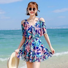 수영복 여성 라메레이 원피스 스커트 커버업